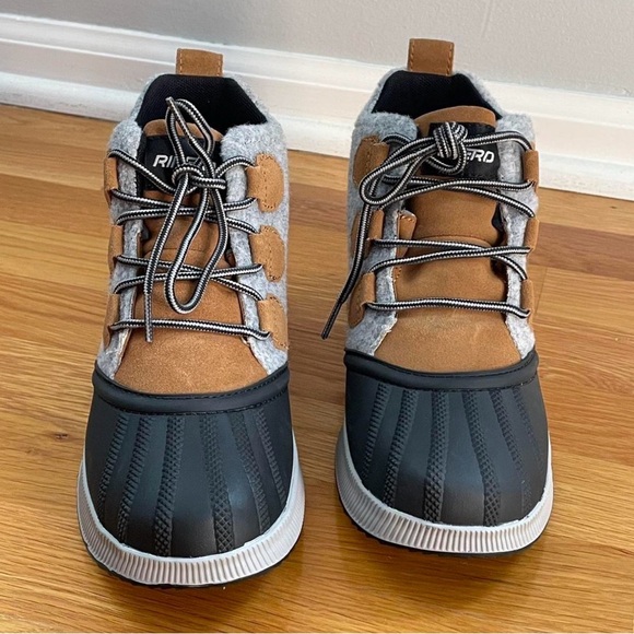 rihero Shoes - Women's Waterproof Ankle Duck Booties in Brown and Black